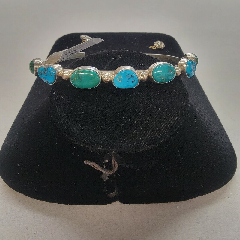 Sterling Signed Cuff Turquoise