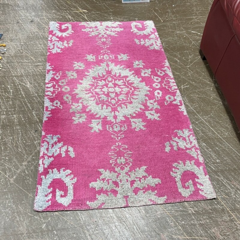 Pink Area Rug, Size: 3x5