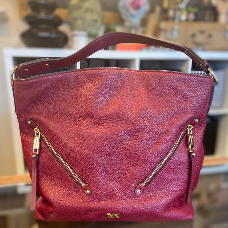 Red Leather Hobo Purse