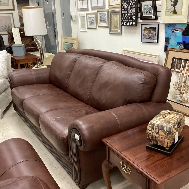 Brown Leather Sofa, Brown, Leather<br />
85 In W
