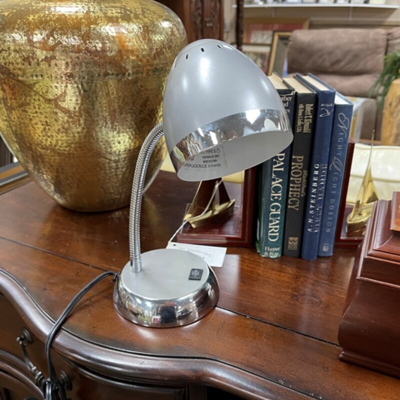 Silver Desk Lamp, Size: 12 Tall