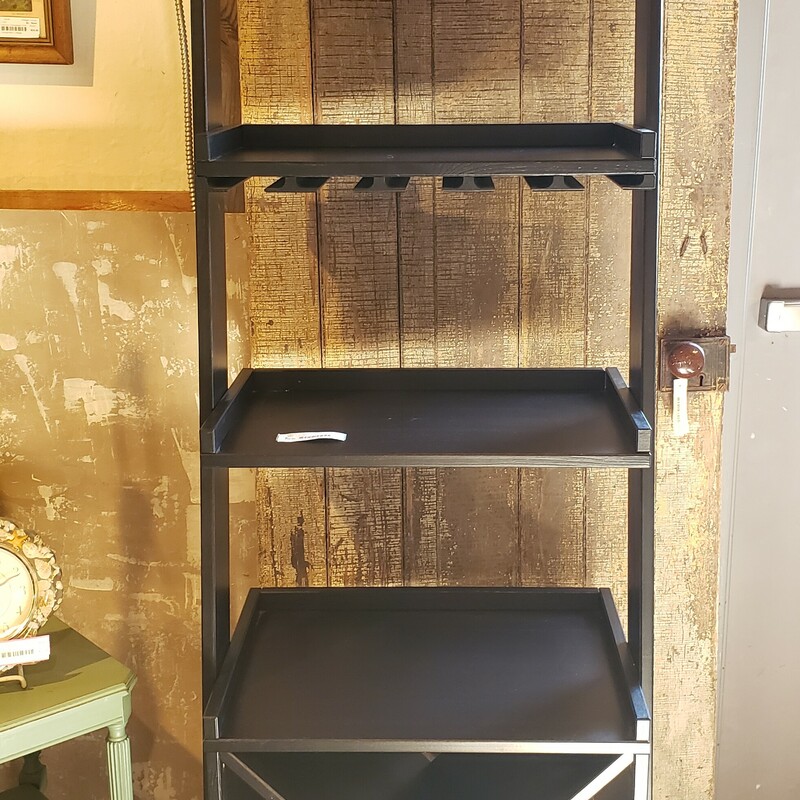 IKEA Wine Stand, Black Wood, Great condition. Size: 74x22.5x15