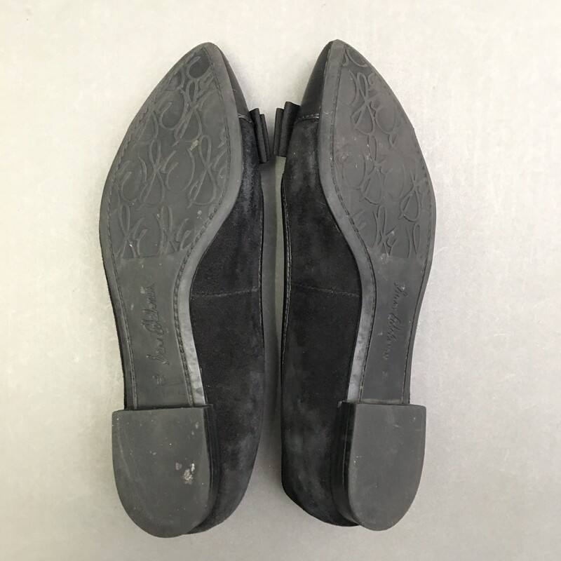 Sam Edleman Suede, Black, Size: 8.5
Sam Edelman Womens Lizzy Pointy Toe Ballet Flats Size 8.5 Black Suede Gold Bow
 good condition -toes have light scuffs see photos, interior and sole clean.
15.1 oz