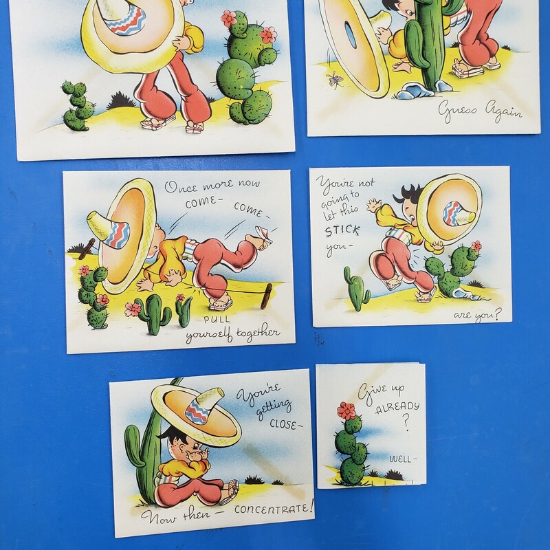 Vtg Birthday Card, Cactus, Size: Set 6