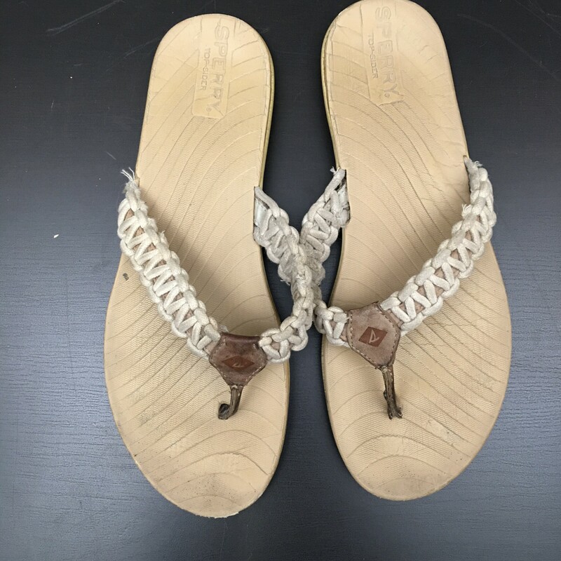 Sperry Topsider, Beige, Size: 8
Sperry top sider  macrame and leather thong flip flop

11.5 oz