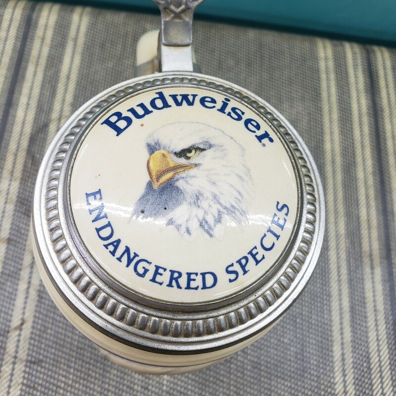Budweiser Endangered Species Stein, Bald Eagle, Size: 1989