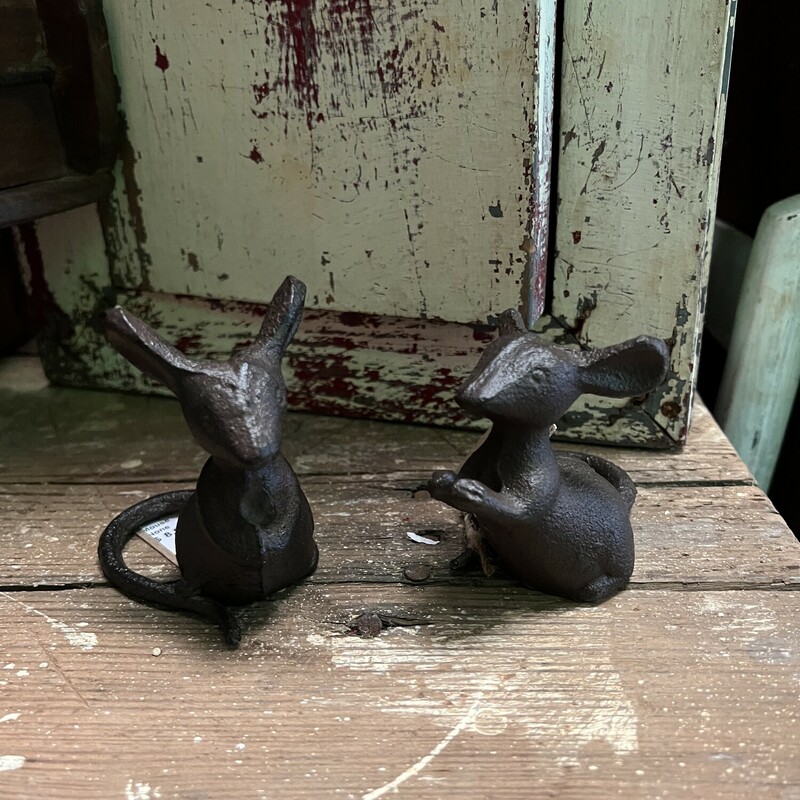 We love these fun little Mice. They're made of iron and come in two cute styles and are 3.50 inches tall