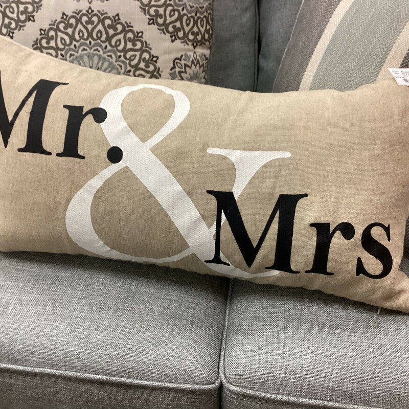 Mr & Mrs Pillow, Tan, Rectangle
26 in x 13 in