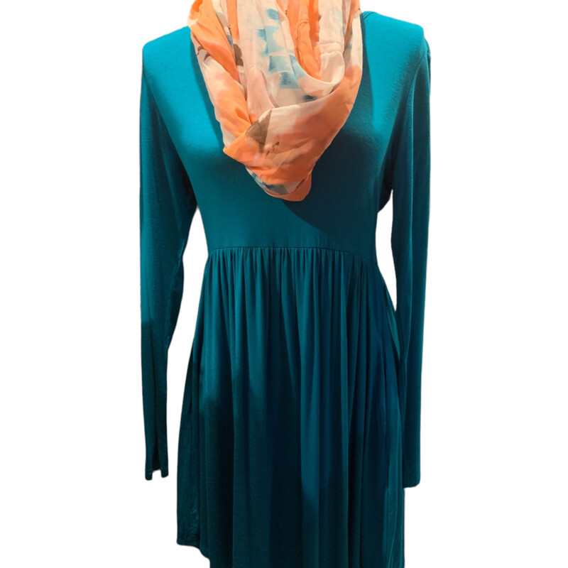 Hi Mone Dress With Pocket, Teal, Size: Medium