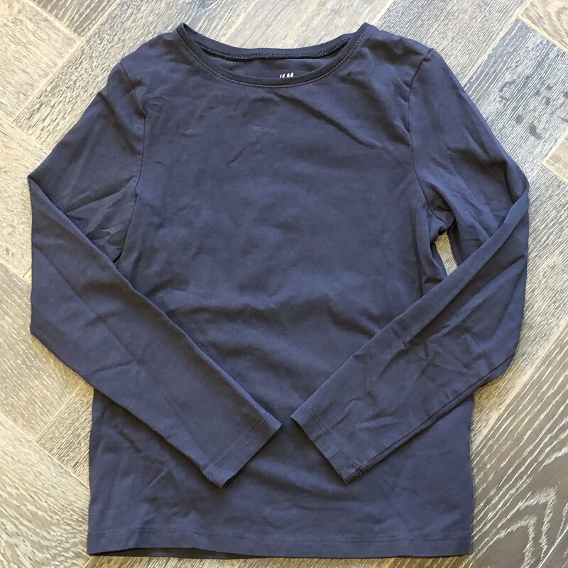 H&M Shirt LS, Charcoal, Size: 6-8Y