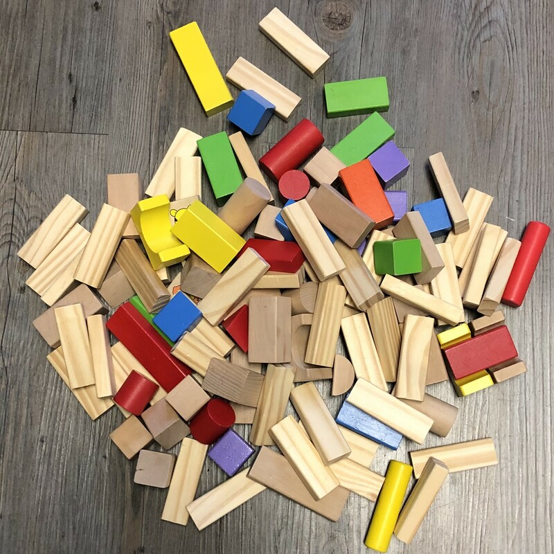 Assorted Wooden Blocks, Multi, Size: 108pcs