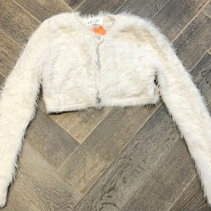 H&M Fuzzy  Cardigan, Beige, Size: 6-8Y