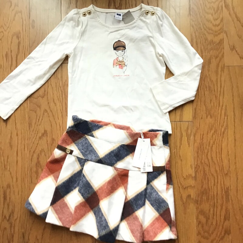 Janie Jack 2pc Outfit NEW, Multi, Size: 4

shirt is gently used

skirt is brand new with $42 tag!

pair with boots in the Fall!

ALL ONLINE SALES ARE FINAL.
NO RETURNS
REFUNDS
OR EXCHANGES

PLEASE ALLOW AT LEAST 1 WEEK FOR SHIPMENT. THANK YOU FOR SHOPPING SMALL!