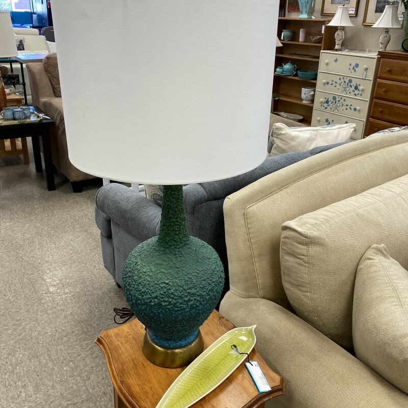 MCM Pebble Finish Lamp, Green, Size: 31 Inch
