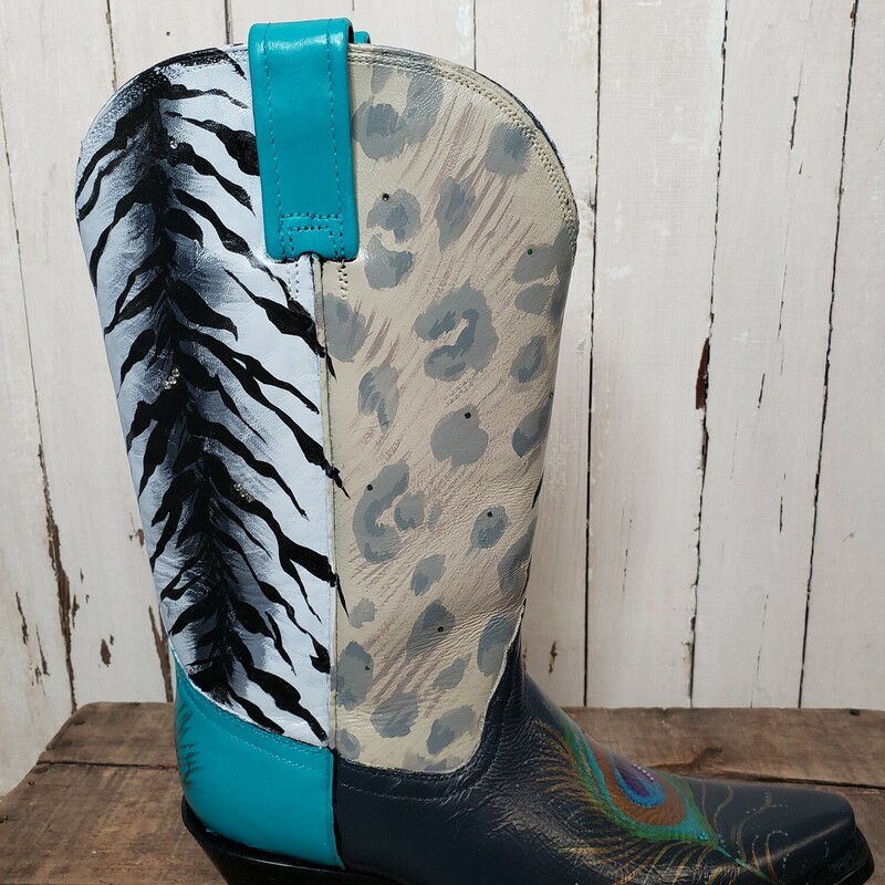 Handpainted Cowboy Boots, Multi, Size: 6.5<br />
<br />
Gorgeous statement boots purchased in San Diego from small boutique!