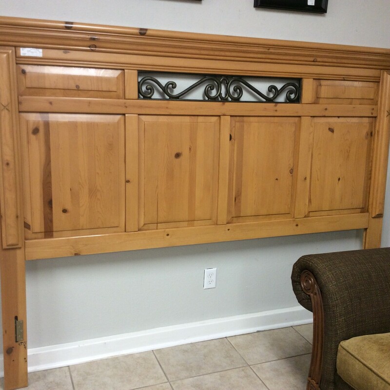 This is a beautiful King, Pine Headboard with no frame.