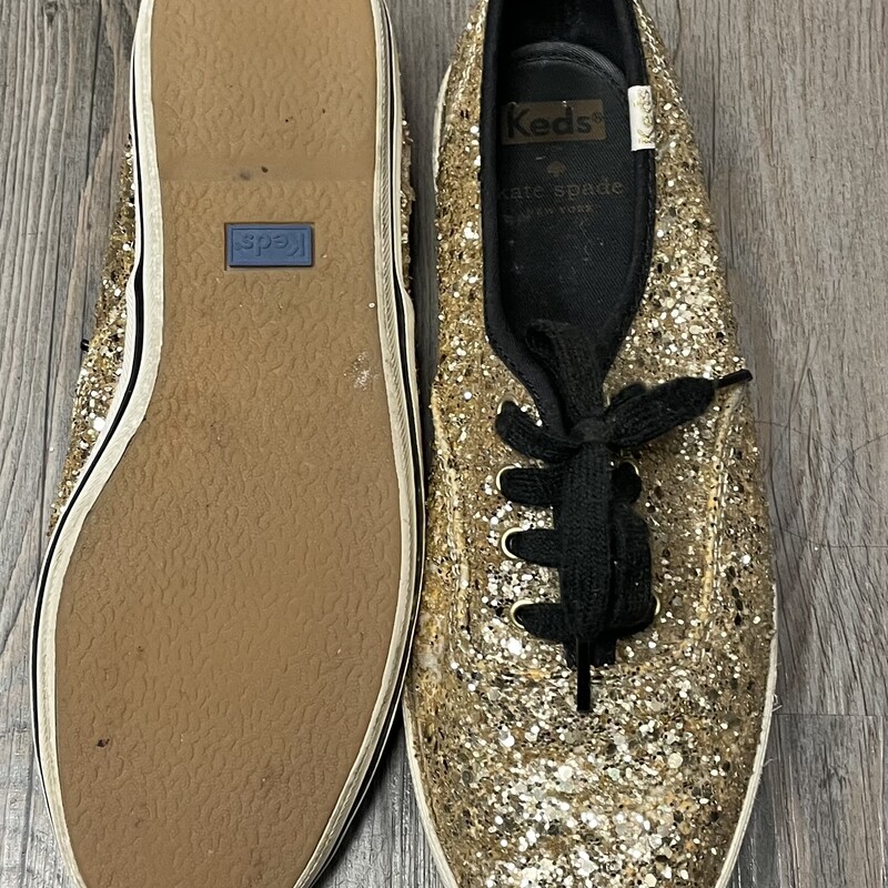 Keds  Sequin Sneaker, Gold, Size: 7.5Y