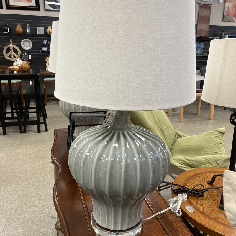 Modern Ribbed Base Lamp Heirloom Consignment