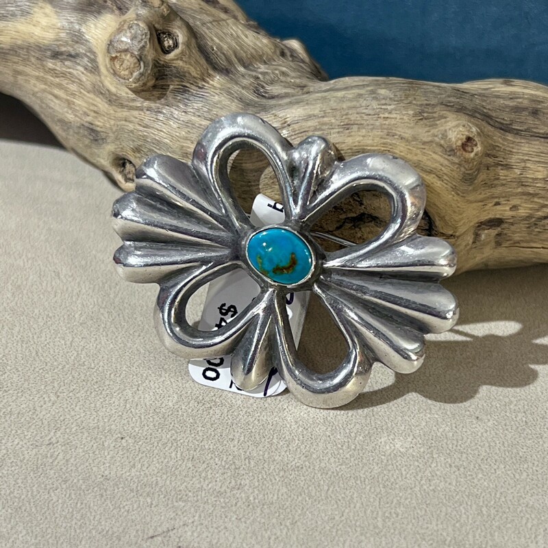 Sand Cast Turquoise Pin