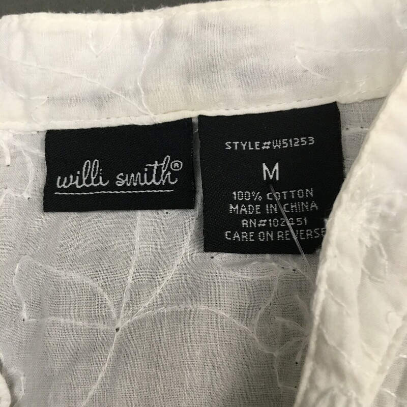 Willi Smith Embroidered, White, Size: M<br />
2.6 oz