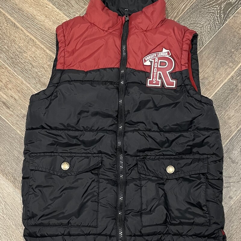Roots Vest, Blk/red, Size: 7-8Y