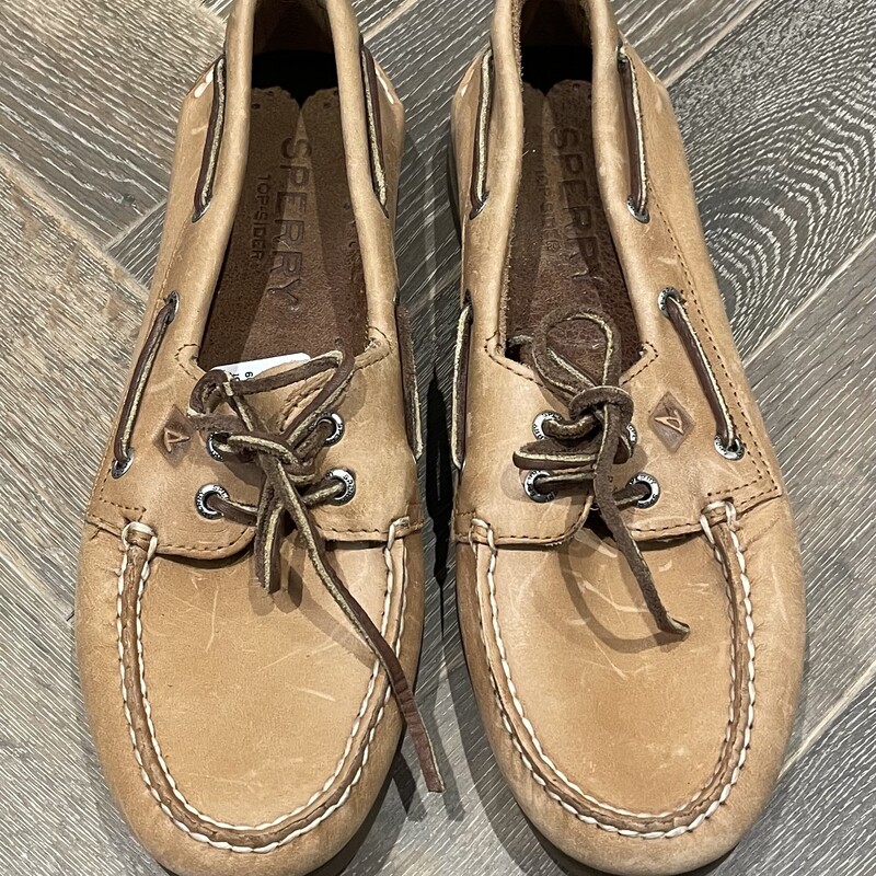 Leather Sperry Boat Shoe, Brown, Size: 7.5Y Men