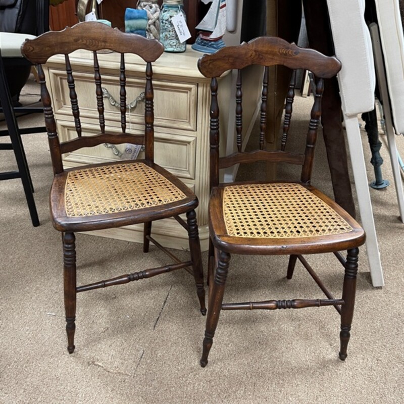 Vintage Caned Seat Chairs