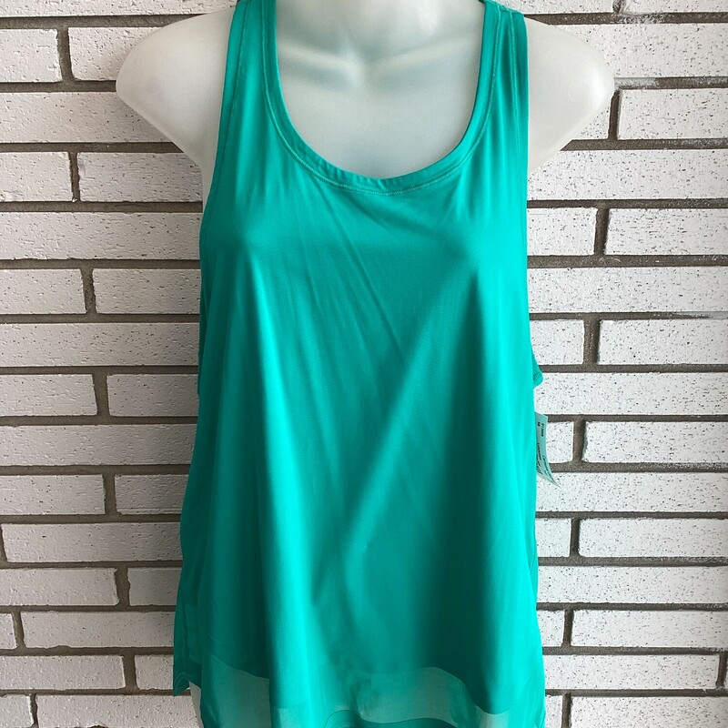 Slvless Top Athl, Teal, Size: Small