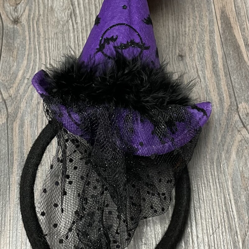 Witch Headband, Black/Purple Size: Small