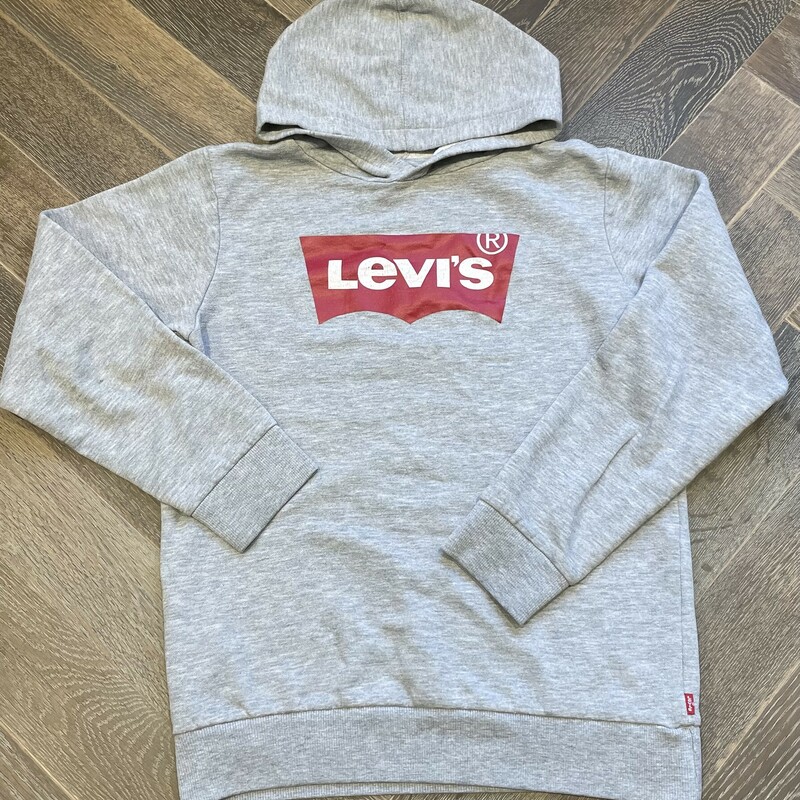 Levis Pullover Hoodie, Grey, Size: 10Y