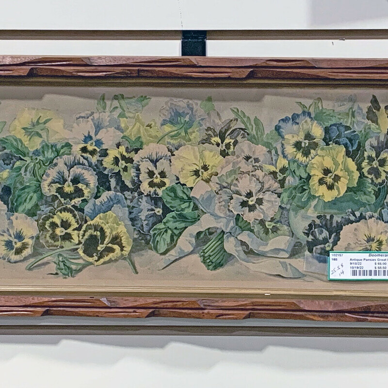 Antique Pansies Print in Great Frame - $65.
25.5 x 14