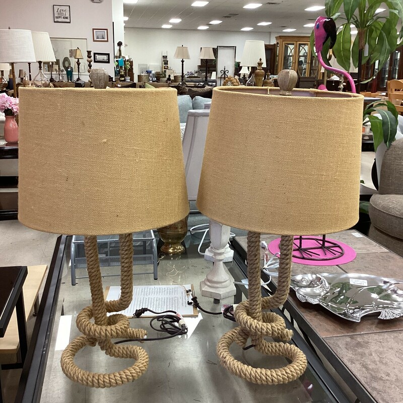 S/2 Rope Table Lamps