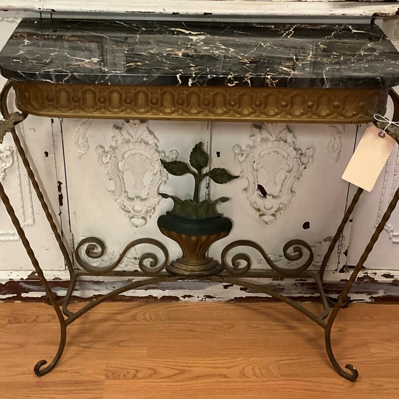 Louis XV Style Console Table
Iron, Marble Top
31in(H) 33in(W) 12in(D)