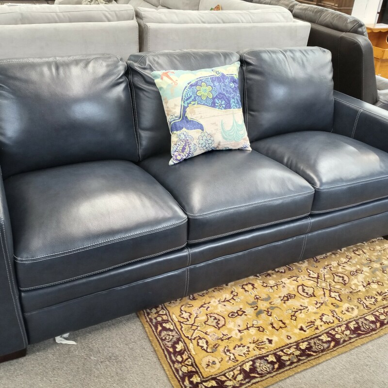 Blue Leather Sofa! GREAT condition!!
