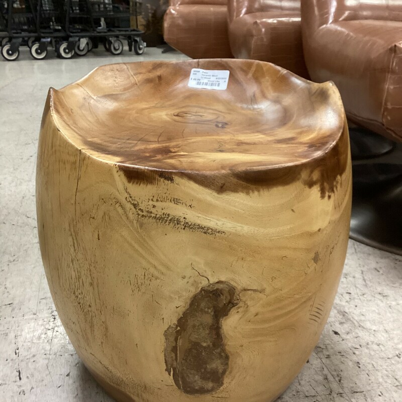 Ceramic Stool, Lt Wood, Wood Like<br />
13 In Rd x 15 In T