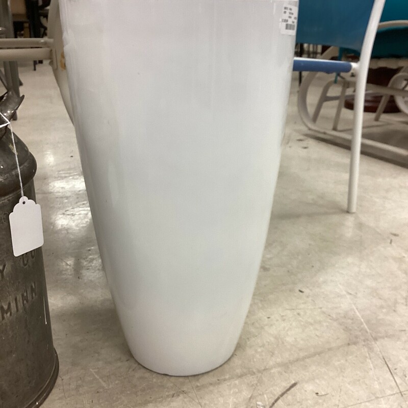 Tall Vase, White, Ceramic
21 In T  x  12 In Rd