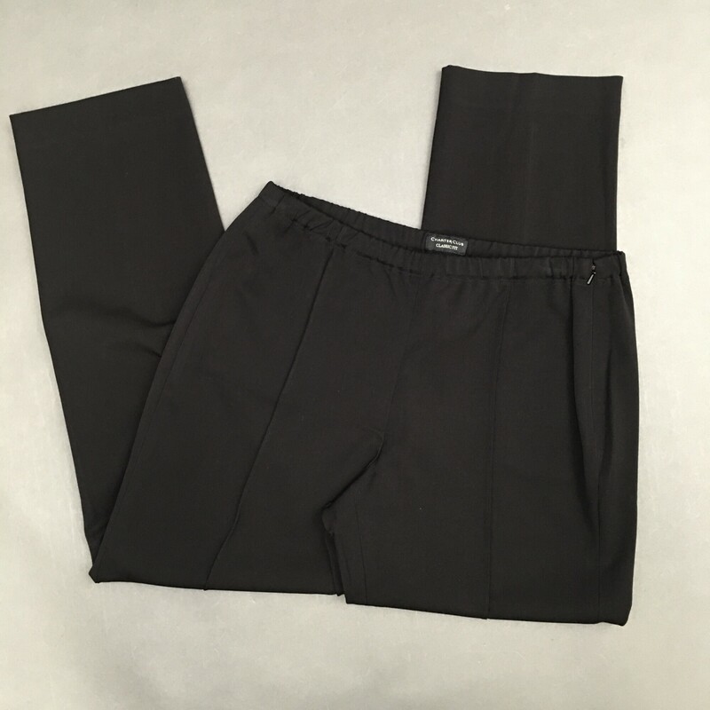 121-052 Charter Club, Black, Size: 10 classic fit black dress pants w/elastic waist 33% polyester 55% rayon 5%spandex
12.4 oz
