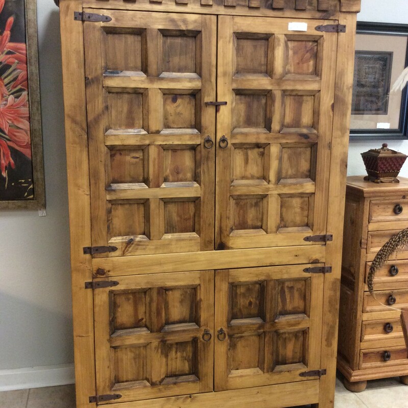 This is a beautiful, rustic armior with 2 cabinets that include shelfs.