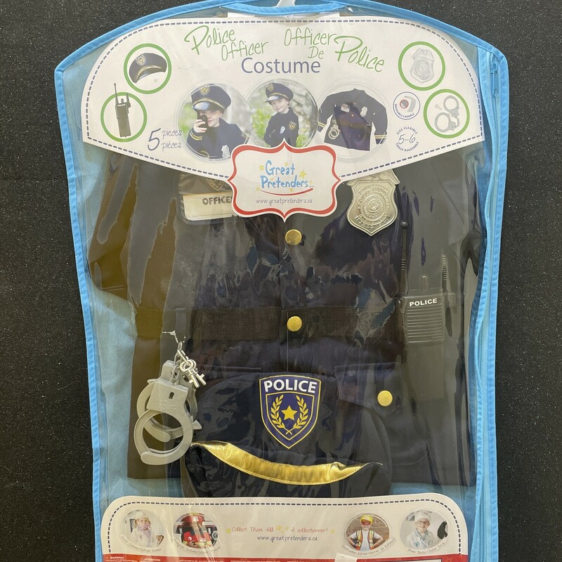Police Officer Costume, 5/6, Size: Dress Up