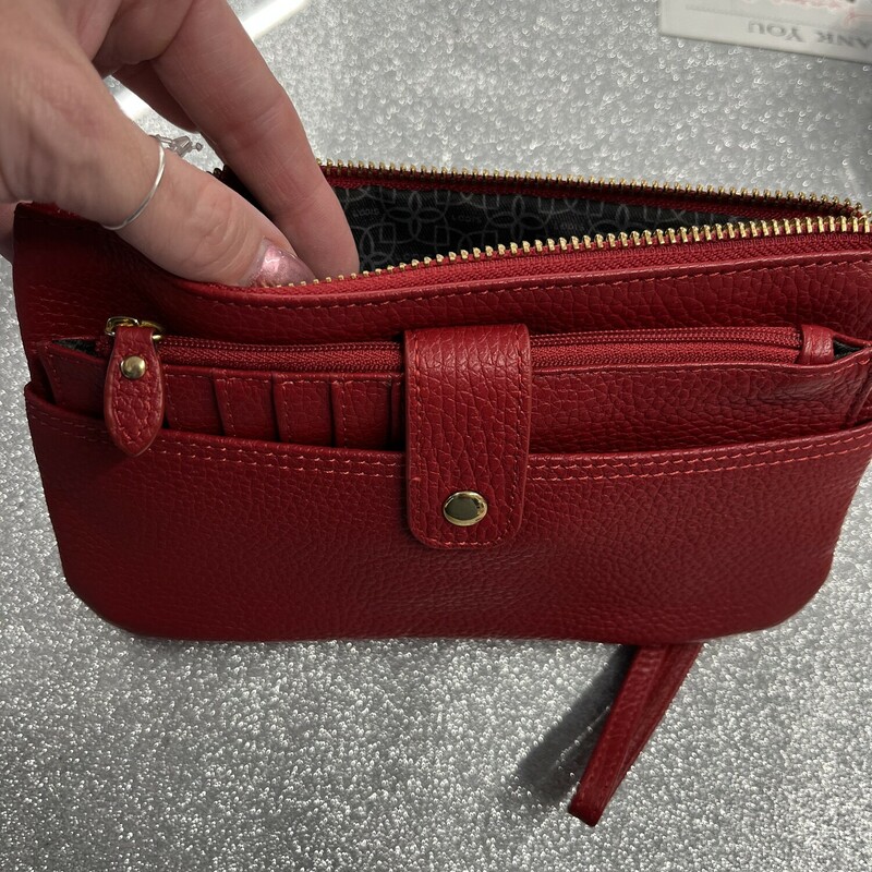Gold Hardware Wristlet Wallet in Red in Brand New condition!
