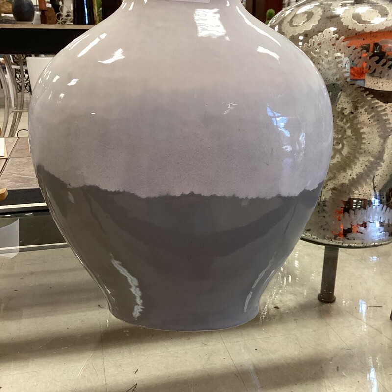 Ceramic Vase, Gray/ Wh, Glazed
13 In W x 16 In T