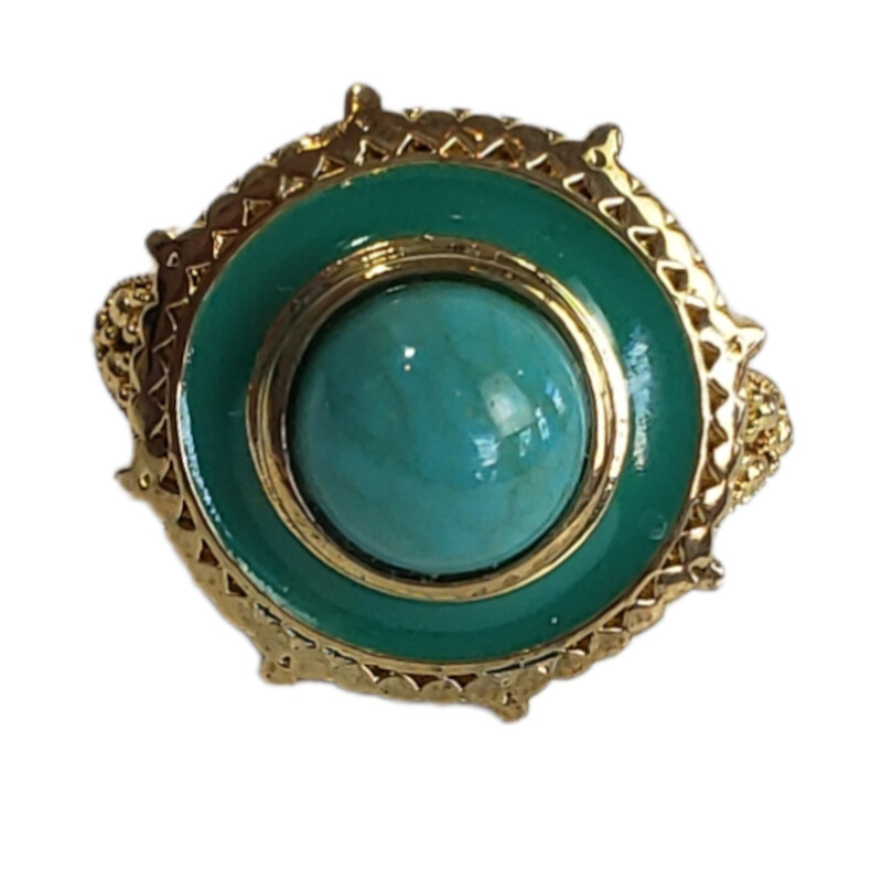 NEW Gemstone Turquoise Ring<br />
<br />
Designer Turquoise Ring<br />
Unknown Size<br />
<br />
Gold