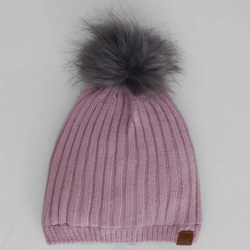 Hat With Pom S9-18m Purpl, Purple, Size: Hat Winter