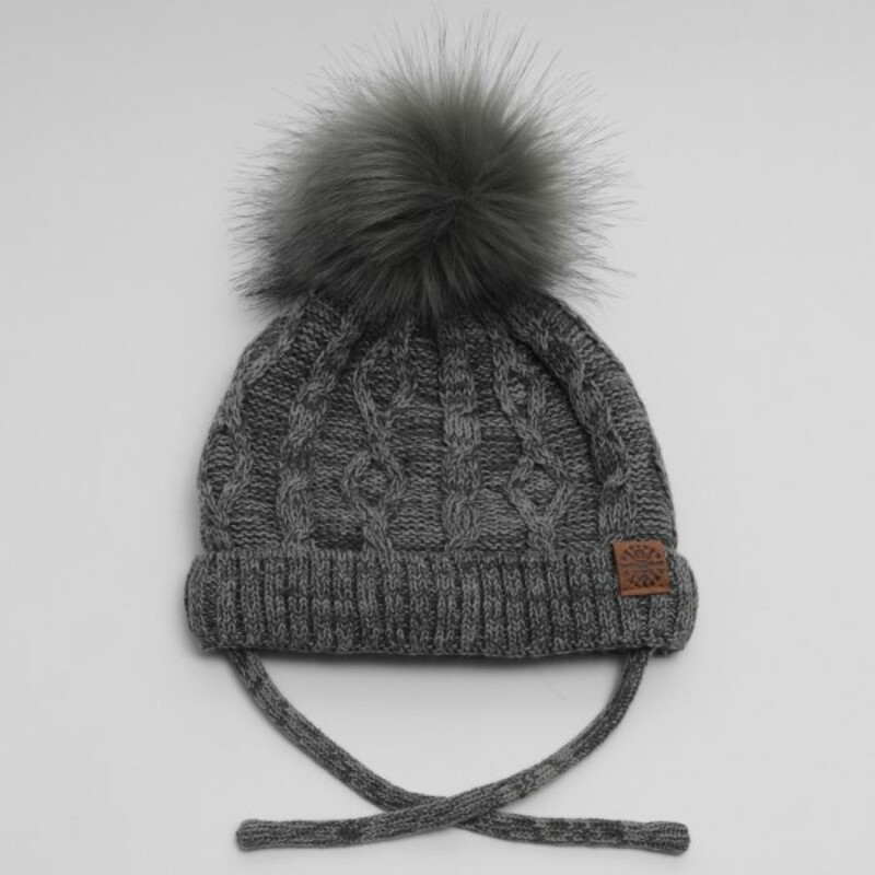 Hat With Pom S9-18m Dgray, Gray, Size: Hat Winter