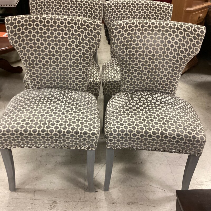 S/6 Cream/Gray Chairs