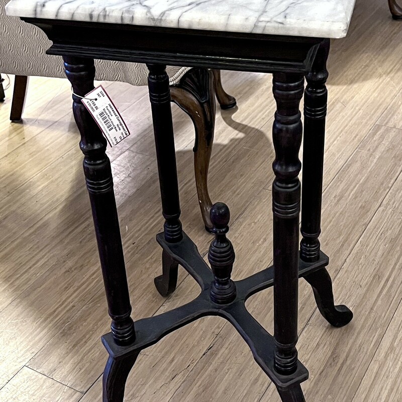 Plant Stand Wood Base, Marble Top,
Size: 14x14x29