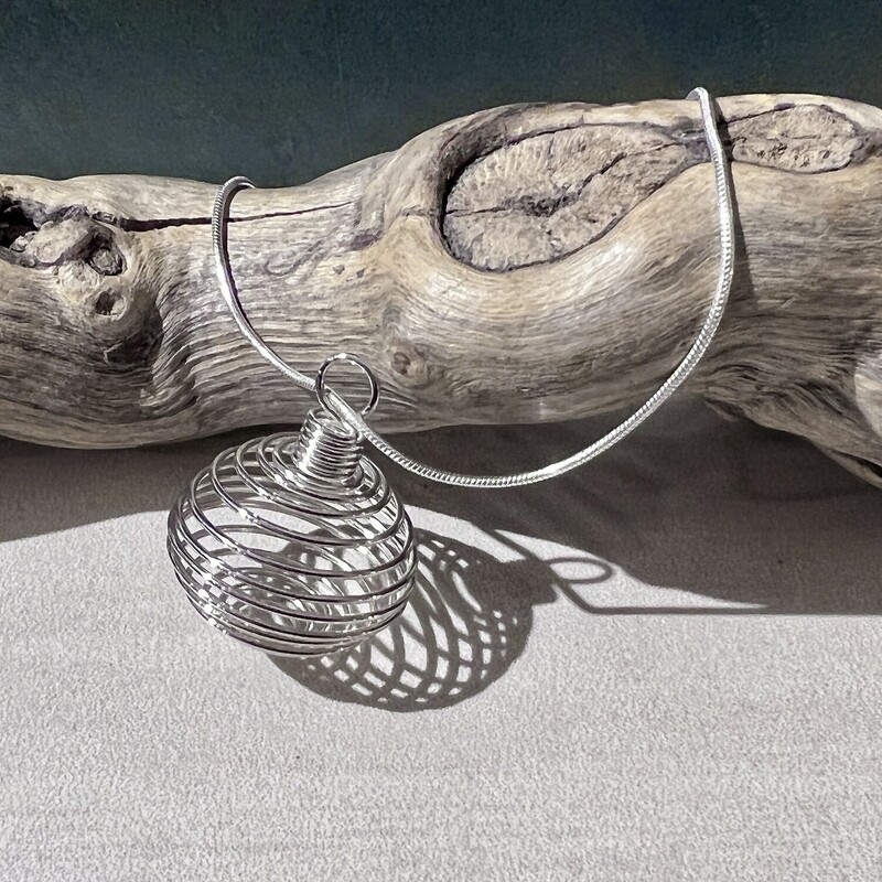 Sterling swirl ball necklace