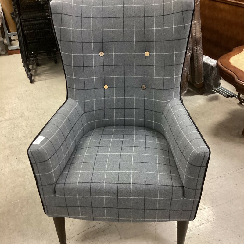 Plaid Wingback Chair, Gray, West Elm
30 In W