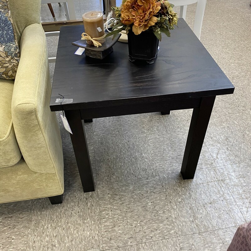 Parson Style Side Table, Black, Size: 24x24x22