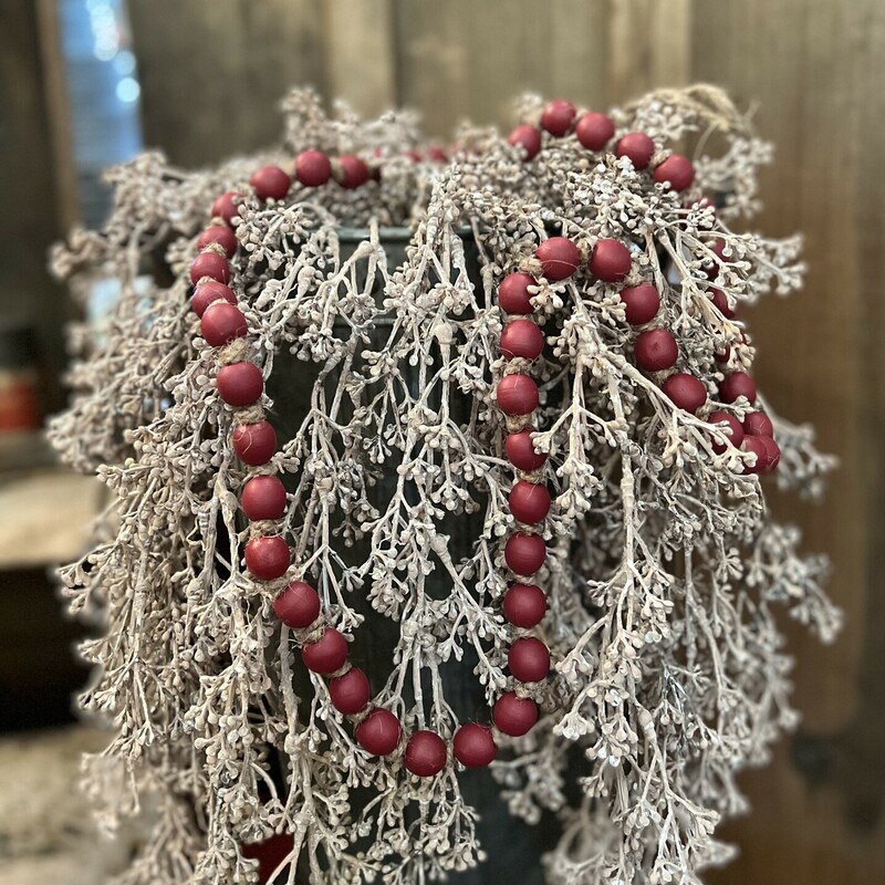The Cranberry Berrry  wood beads add a touch of elegance to any decor Strand measures 38 inches in length